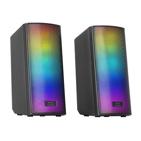 Altavoces 2.0 Bluetooth Mars Gaming Msrgb2 15w Bt 5.3 Jack 3.5mm Rgb Caja De Control Microsd Negro