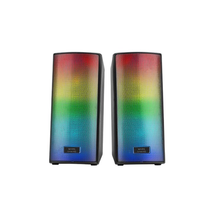 Altavoces 2.0 Bluetooth Mars Gaming Msrgb2 15w Bt 5.3 Jack 3.5mm Rgb Caja De Control Microsd Negro