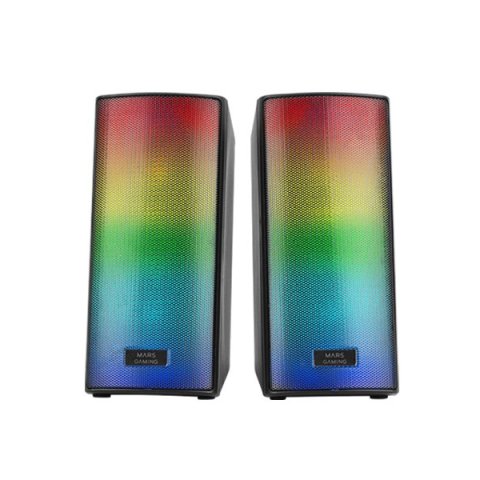 Altavoces 2.0 Bluetooth Mars Gaming Msrgb2 15w Bt 5.3 Jack 3.5mm Rgb Caja De Control Microsd Negro