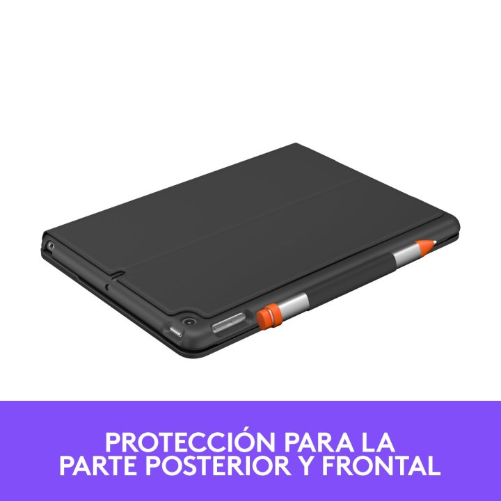 Teclado Bluetooth Funda Logitech Slim Folio Para Ipad 7 8 9  Gen Color Gris
