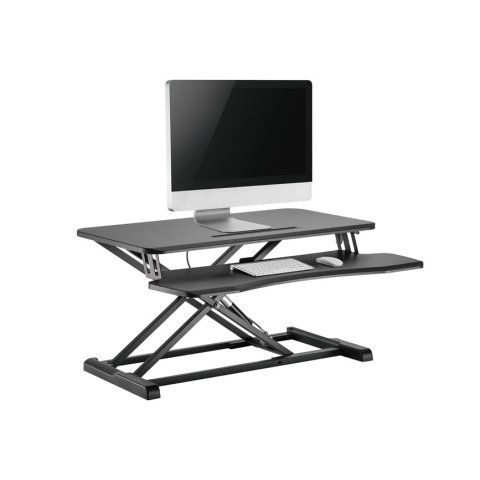 (km0) Stand De Sobremesa Ergonomico Equip 650840 Para Pc   Pantalla Y Teclado Altura Ajustable Cash30