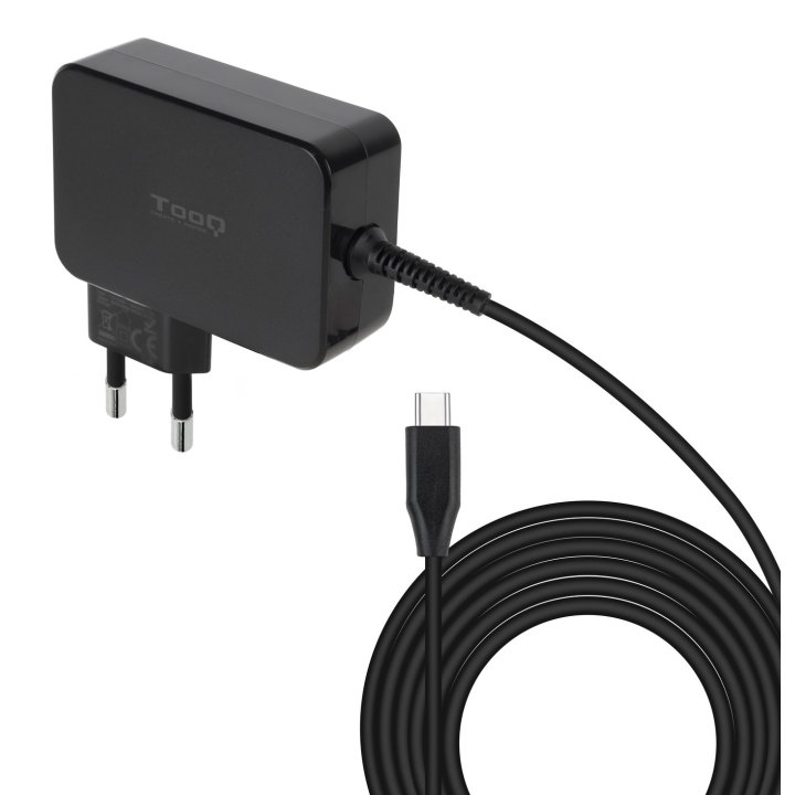 Cargador De Pared Tooq Tqlc-usbcgan100pd Usb-c Pd 100w Con Sistema Gan Color Negro