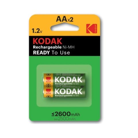 Pilas Aa Kodak Recargable Nimh Lr6 2600mah Pack 2 Unidades 1.2v (ecotasas Incluidas) 