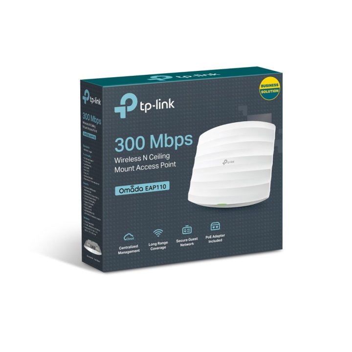 Punto De Acceso Interior Wifi Tp-link Eap110 300mb En 2,4ghz Pto Eth Montaje En Techo Y Pared Poe Pasivo 2 An