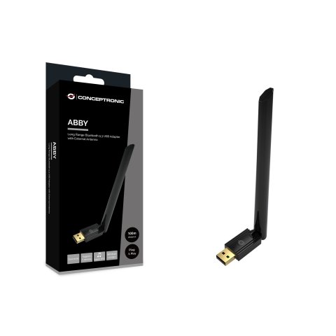 Adaptador Bluetooth Conceptronic Abby017b Usb Bluetooth 5.3 Largo Alcance 100m 5 Dispositivos Simultaneos