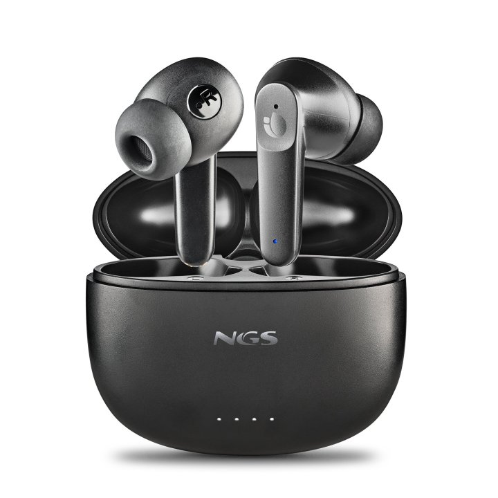Auricular Intrauditivo Bluetooth Ngs Artica Hush Tws Bt 5.3 Anc Enc 16h Microfono Control Tactil Negro