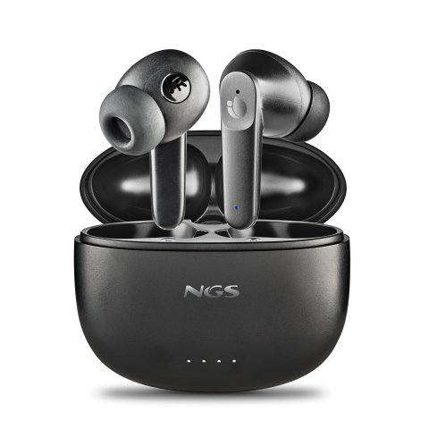 Auricular Intrauditivo Bluetooth Ngs Artica Hush Tws Bt 5.3 Anc Enc 16h Microfono Control Tactil Negro