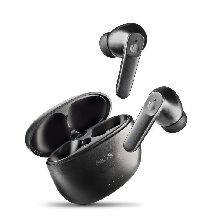 Auricular Intrauditivo Bluetooth Ngs Artica Hush Tws Bt 5.3 Anc Enc 16h Microfono Control Tactil Negro