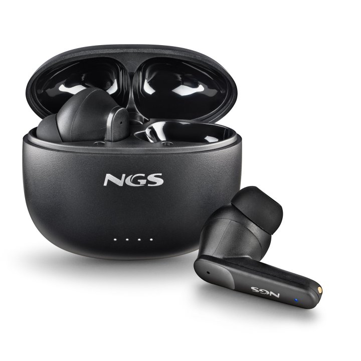 Auricular Intrauditivo Bluetooth Ngs Artica Hush Tws Bt 5.3 Anc Enc 16h Microfono Control Tactil Negro