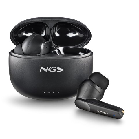 Auricular Intrauditivo Bluetooth Ngs Artica Hush Tws Bt 5.3 Anc Enc 16h Microfono Control Tactil Negro