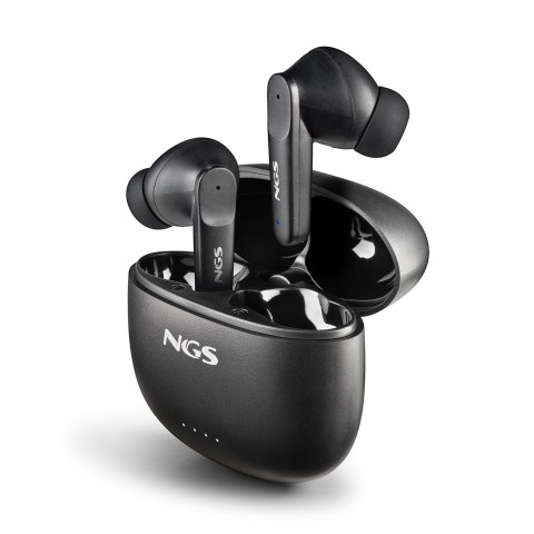Auricular Intrauditivo Bluetooth Ngs Artica Hush Tws Bt 5.3 Anc Enc 16h Microfono Control Tactil Negro