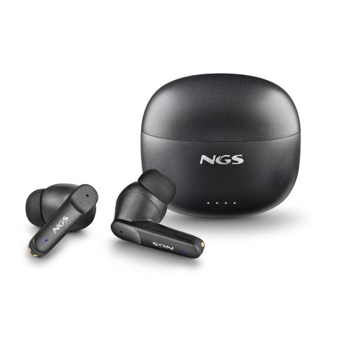 Auricular Intrauditivo Bluetooth Ngs Artica Hush Tws Bt 5.3 Anc Enc 16h Microfono Control Tactil Negro