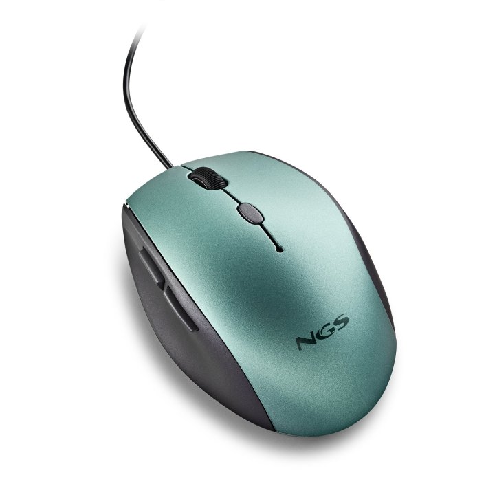 Mouse Ngs Ergo Moth Ice Con Cable Y Botones Silenciosos. Adaptador Usb A Tipo C