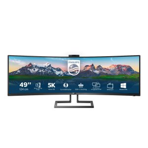 Monitor 49" Curvo Usb-c Dp Hdmi Philips 499p9h 00 Ips 5120x1440 70hz 5ms 450cd 1800r Webcam Vesa 100x100 2