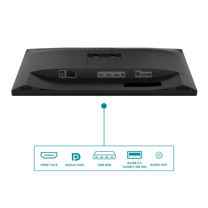 Monitor 34" Curvo Usb-c Dp Hdmi Aoc Cu34v5c bk Va Wqhd 3440x1440 1500r 100hz 4ms Vesa 100x100 Negro