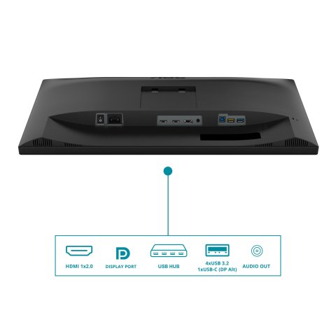 Monitor 34" Curvo Usb-c Dp Hdmi Aoc Cu34v5c bk Va Wqhd 3440x1440 1500r 100hz 4ms Vesa 100x100 Negro