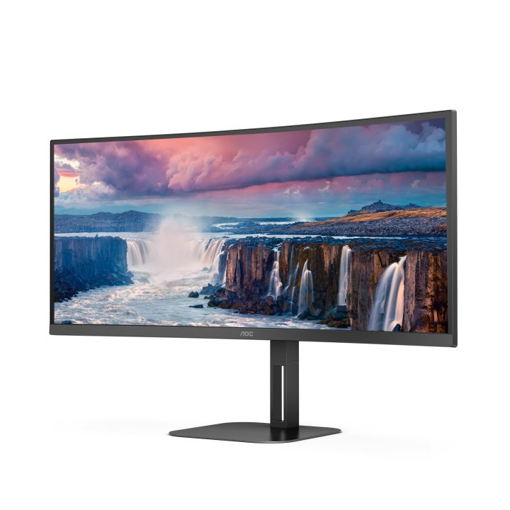 Monitor 34" Curvo Usb-c Dp Hdmi Aoc Cu34v5c bk Va Wqhd 3440x1440 1500r 100hz 4ms Vesa 100x100 Negro