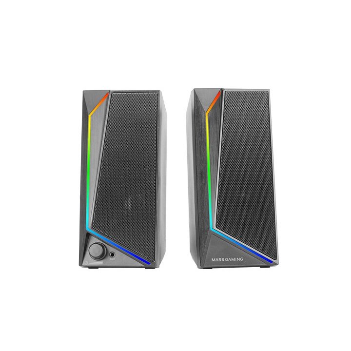 Altavoces 2.0 Mars Gaming Ms72 Black 15w Jack 3.5mm Iluminacion Rgb Control De Volumen Entrada Jack