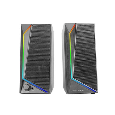 Altavoces 2.0 Mars Gaming Ms72 Black 15w Jack 3.5mm Iluminacion Rgb Control De Volumen Entrada Jack