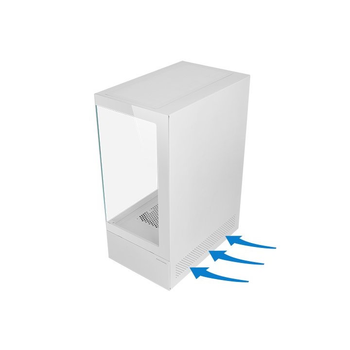 Caja Atx Semitorre Gaming Mars Gaming Mcxo Doble Cristal Templado Argb Gpu 328mm 1x3.5 3x2.5 Blanco