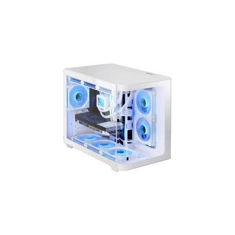 Caja Microatx Gaming Mars Gaming Mcfusionm Cristal Curvado Gpu 445mm 1x3.5 2x2.5 Blanco