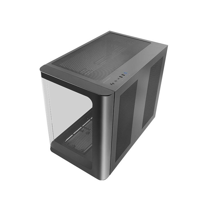 Caja Atx Semitorre Gaming Mars Gaming Mcfusion Cristal Curvado Gpu 445mm 2x3.5 3x2.5 Negro