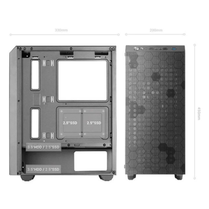Caja Atx Semitorre Gaming Mars Gaming Mcq3...