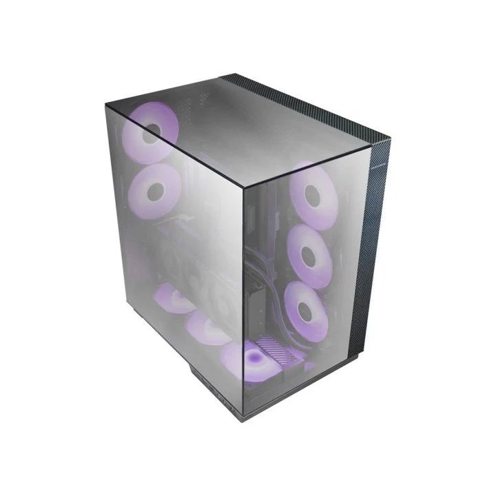 Caja Atx Semitorre Gaming Mars Gaming Mc3gfpro Triple Cristal Cromado Argb Gpu 383mm 1x3.5 3x2.5 Negro