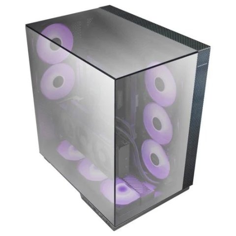 Caja Atx Semitorre Gaming Mars Gaming Mc3gfpro Triple Cristal Cromado Argb Gpu 383mm 1x3.5 3x2.5 Negro