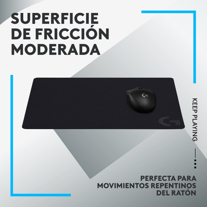 Alfombrilla Gaming Logitech G240 280x340mm 1mm Grosor Tela Textura Uniforme Color Negro