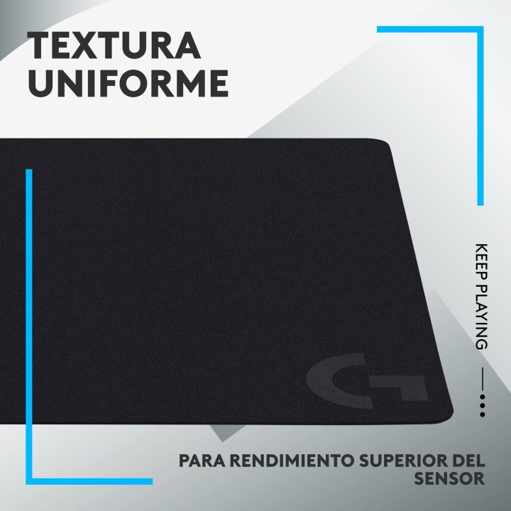Alfombrilla Gaming Logitech G240 280x340mm 1mm Grosor Tela Textura Uniforme Color Negro