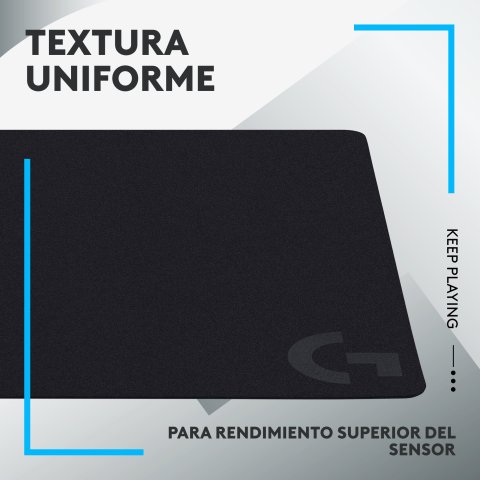Alfombrilla Gaming Logitech G240 280x340mm 1mm Grosor Tela Textura Uniforme Color Negro