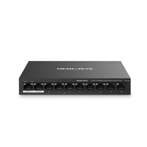 Switch Poe+ No Gestionable Mercusys Ms110p 10p 10 100 Con 8p Poe+ 65w Ethernet Mini Desktop