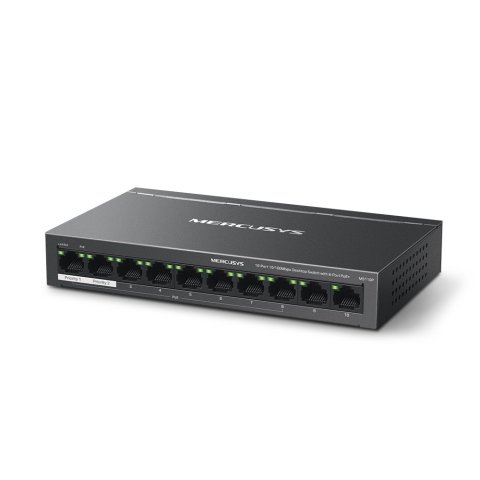 Switch Poe+ No Gestionable Mercusys Ms110p 10p 10 100 Con 8p Poe+ 65w Ethernet Mini Desktop