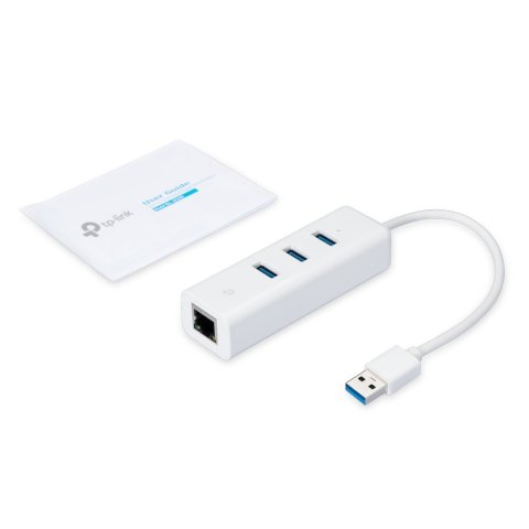 Conversor Tp-link Ue330 De Usb3.0 A Ethernet Gigabit Con Hub 3p Usb3.0