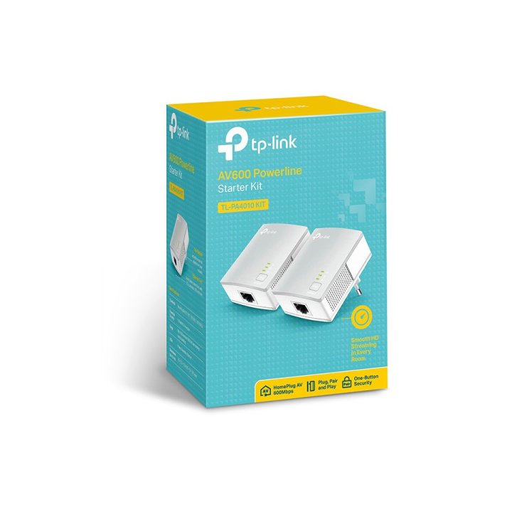 Homeplug Tp-link Powerline 500mb Pa4010kit 1p Ethernet Kit De 2 Unidades Soporta Multiples Iptv Streams