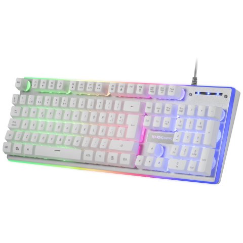 Teclado Mouse Y Alfombrilla Mars Gaming Mcpx White Telcado Hibrido H-mech Mouse Ultra Ligero 10k Y Alfombrilla Xxl