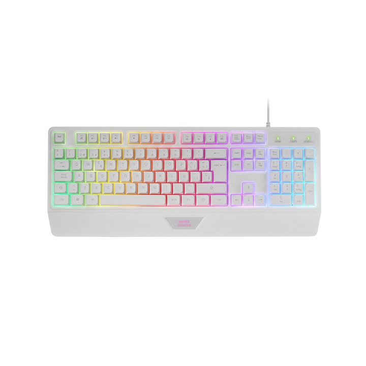 Teclado Mouse Y Alfombrilla Mars Gaming Mcp124wfr Frances Rgb H-mech, Mouse Huano Rgb 3200dpi, Alfombrilla  360*260mm White