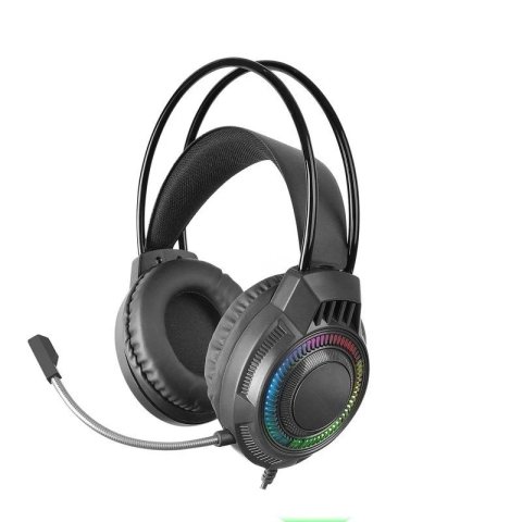 Headset Mars Gaming Mh124 Frgb Jack 3.5mm Alimentacion Usb Control Volumen Color Negro