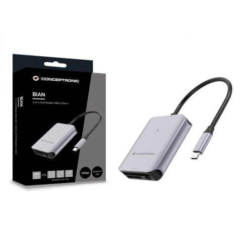 Card Reader Externo Conceptronic Bian09g Usb-c...