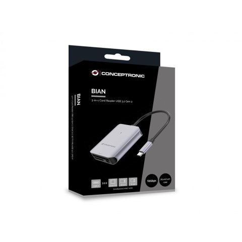 Card Reader Externo Conceptronic Bian09g Usb-c...
