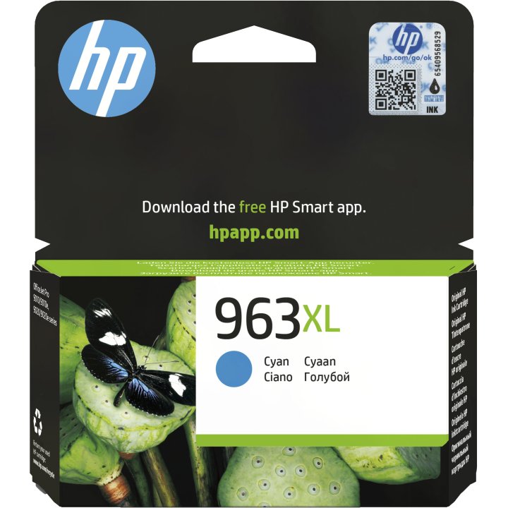 Cartucho Hp Nº 963xl Cian Para Officejet Pro Aio 9010,9012,9014,9015,9016,9019,9020,9022,9025