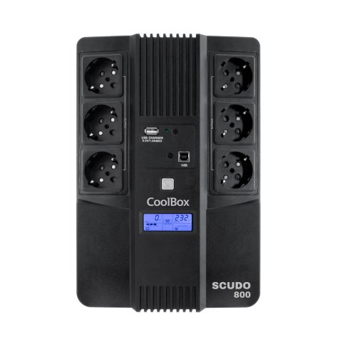 Sai Coolbox Scudo 3 800va Con Lcd 480w 6xschuko Color Negro 