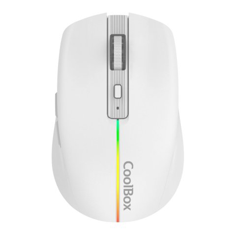 Mouse Coolbox Gaming Wireless W01 1600dpi Ajustables 6 Botonoes Bateria 500mah Color Blanco