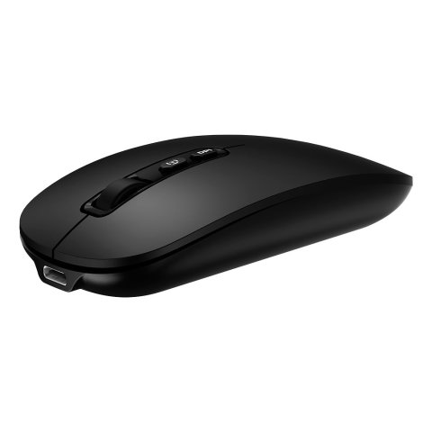 Mouse Coolbox Multidispositivo Ia W02-b Bt5.0 Bt3.0 2.4ghz1600dpi 6 Botones Bateria 500mah Negro