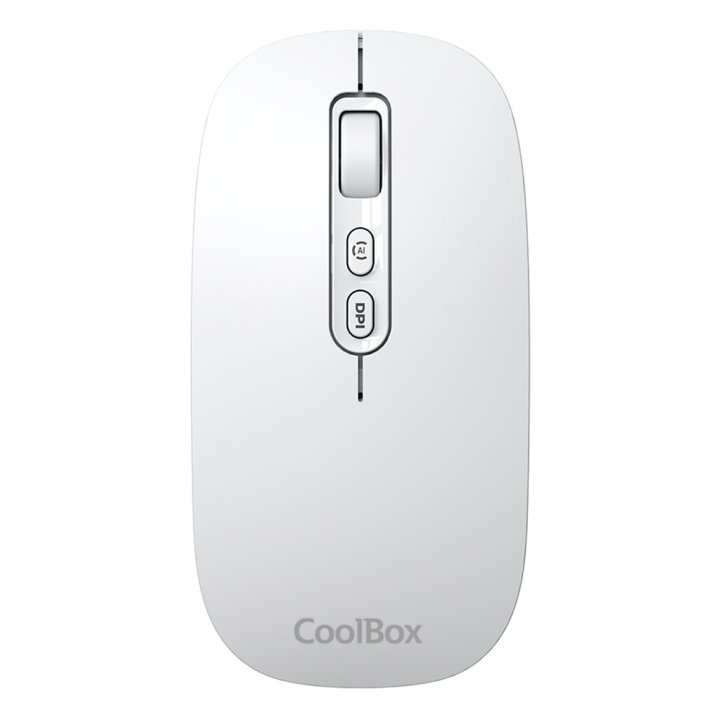 Mouse Coolbox Multidispositivo Ia W02-w Bt5.0 Bt3.0 2.4ghz1600dpi 6 Botones Bateria 500mah Blanco