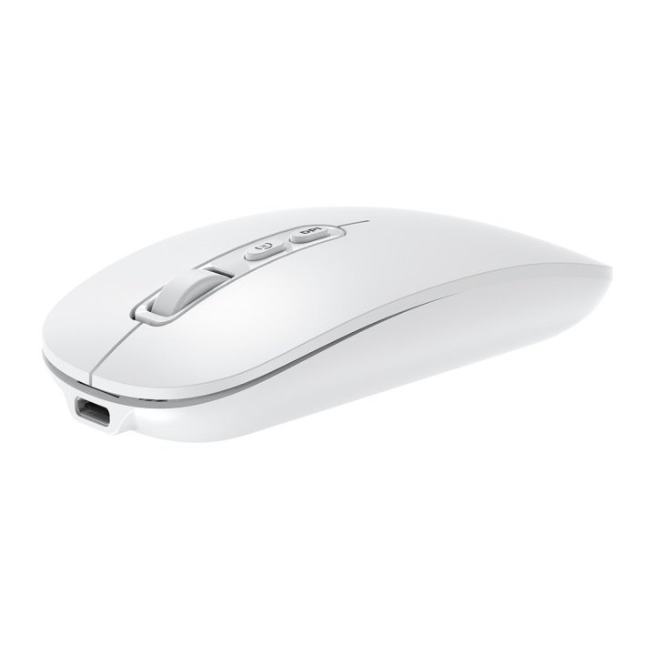 Mouse Coolbox Multidispositivo Ia W02-w Bt5.0 Bt3.0 2.4ghz1600dpi 6 Botones Bateria 500mah Blanco