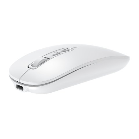 Mouse Coolbox Multidispositivo Ia W02-w Bt5.0 Bt3.0 2.4ghz1600dpi 6 Botones Bateria 500mah Blanco