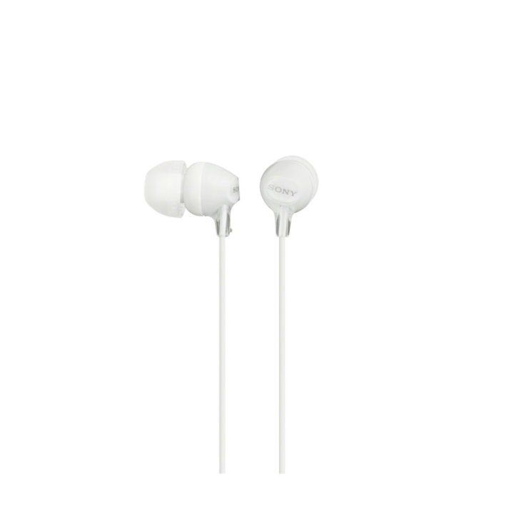 Auricular Intrauditivo Con Microfono Sony Mdr-ex15ap Blanco 3.5mm Cable 1.2m Dinamico De 9 Mm