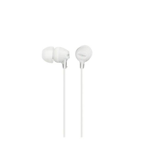 Auricular Intrauditivo Con Microfono Sony Mdr-ex15ap Blanco 3.5mm Cable 1.2m Dinamico De 9 Mm
